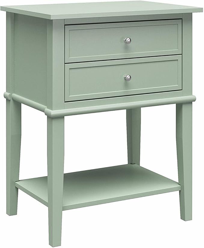 Ameriwood Home Franklin Accent Table with 2 Drawers, Pale Green | Amazon (US)