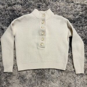 Sezane Cream Button-Up Sweater | Poshmark