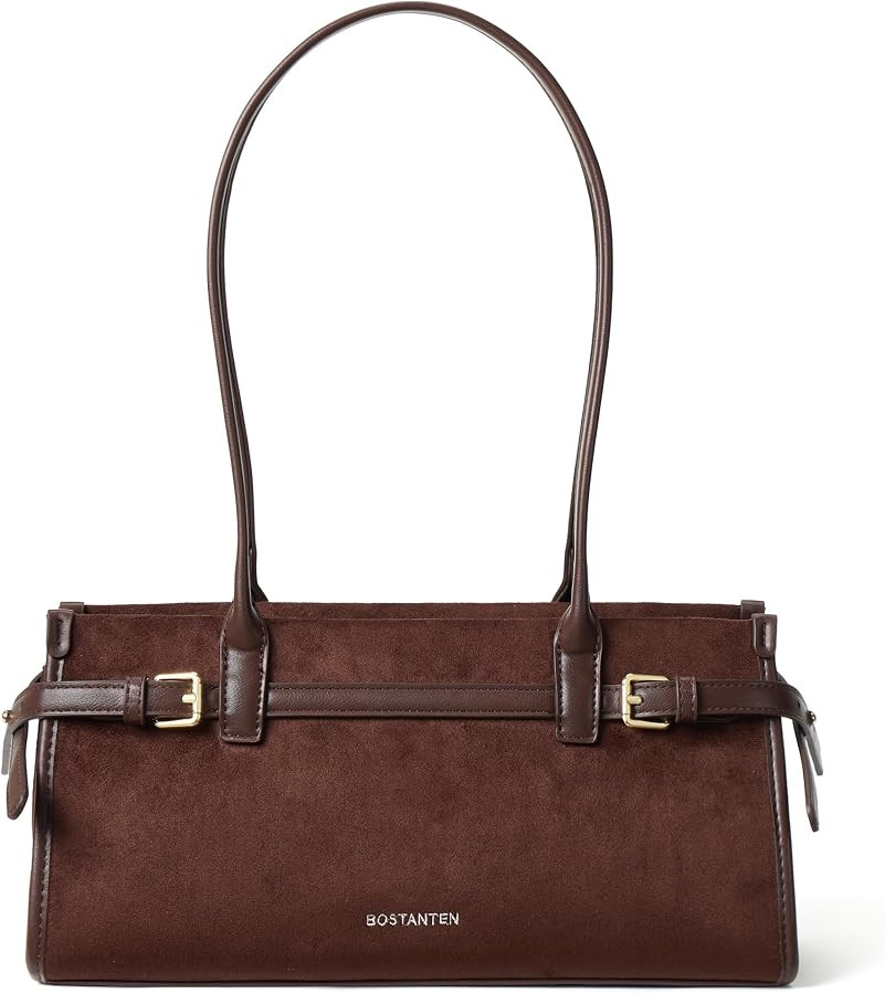 BOSTANTEN East West Shoulder Bag for Women Suede Designer Purse | Amazon (US)