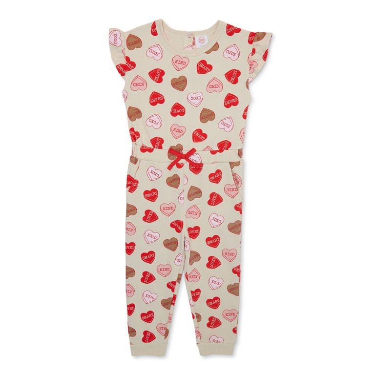 Wonder Nation Toddler Girl Valentine Romper, Sizes 2T-5T | Walmart (US)