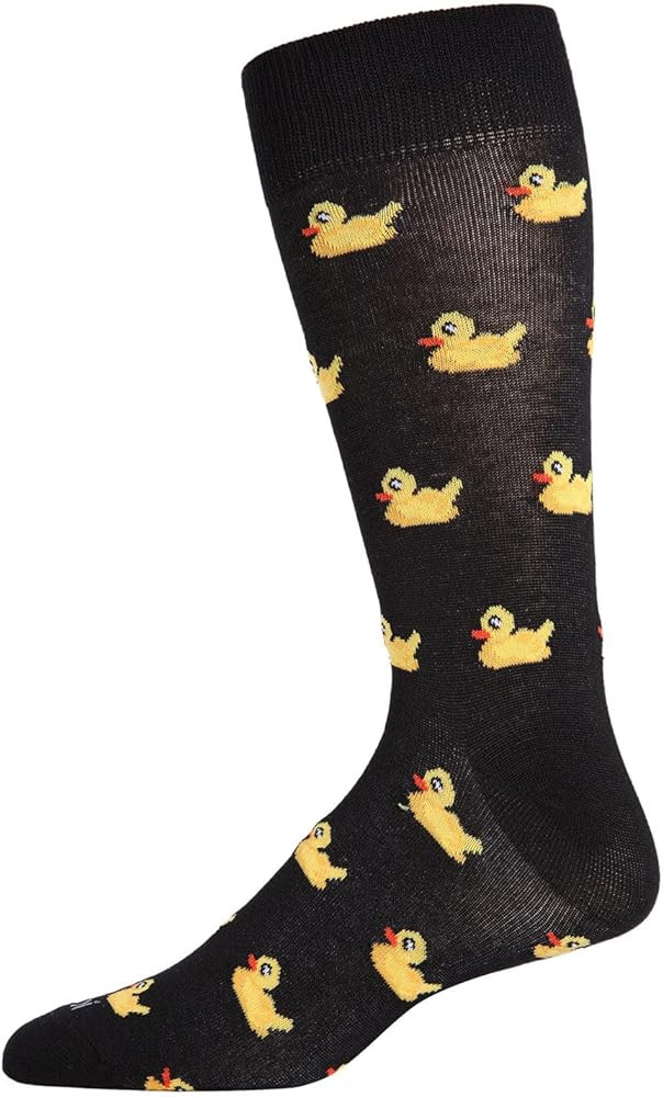 MeMoi Men's Rubber Duck Rayon from Rayan Blend Novelty Crew Sock | Amazon (US)