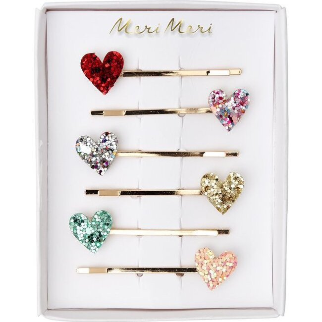 Glitter Heart Hair Slides | Maisonette