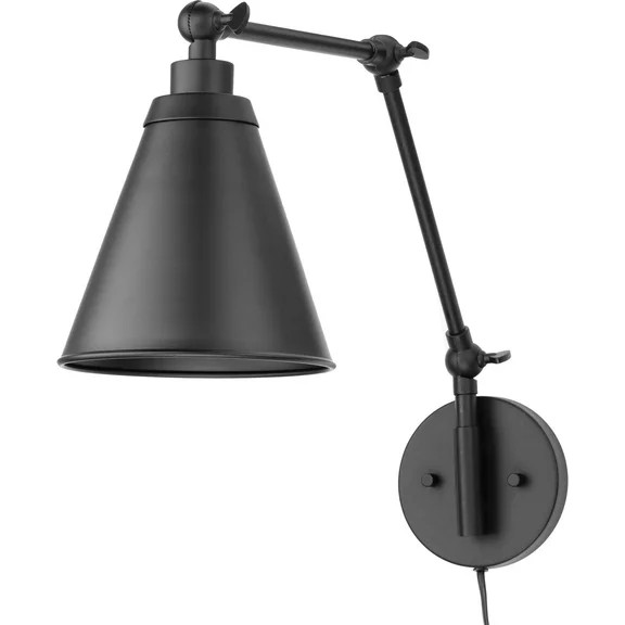 Sterling & Noble Cordless Brass Rechargeable Wall Sconce with Scalloped Fabric Shade and Remote | Walmart (US)