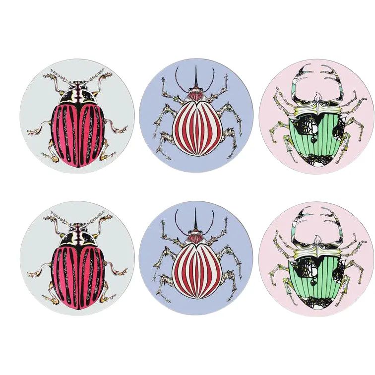 Set of 6 Beetle Placemats | Chairish