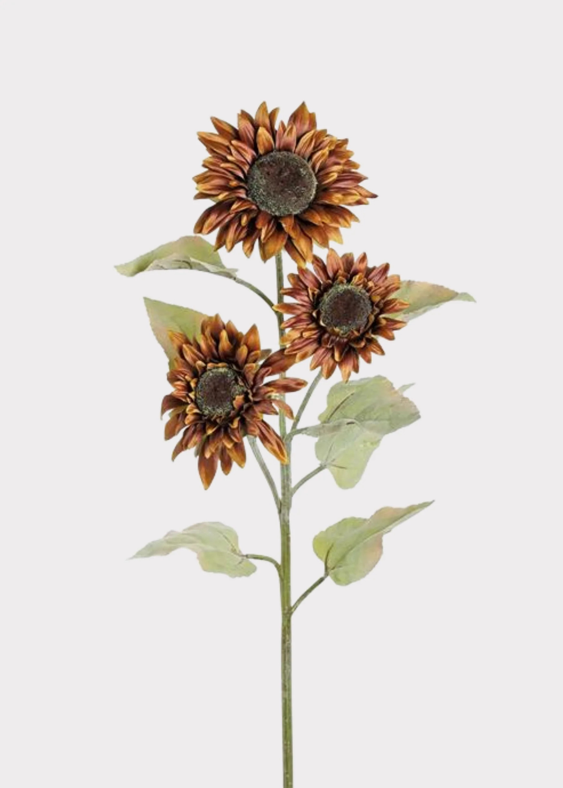 Fake Fall Sunflower Stem in Rust Brown - 34" | Afloral