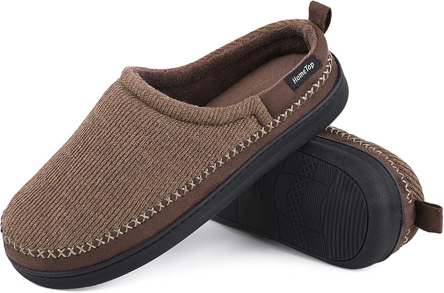 HomeTop Men's Comfy Knit Terry Lined Slippers with Memory Foam | Amazon (CA)