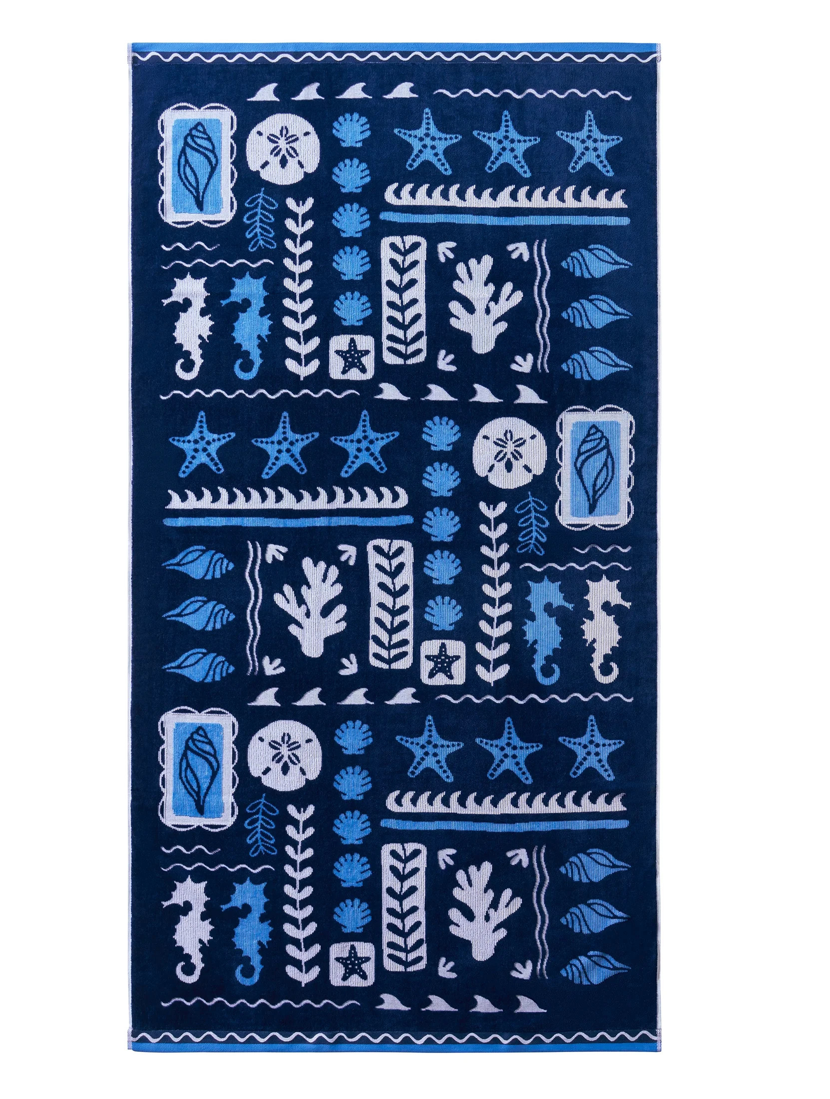 Better Homes & Gardens Cotton-Blend Beach Towel, 72 x 38 in, Coastal Patchwork - Walmart.com | Walmart (US)