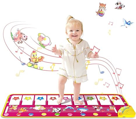 M SANMERSEN Piano Mat - Musical Keyboard Floor Playmat 39.5" Electronic Music Animal Touch Play B... | Amazon (US)
