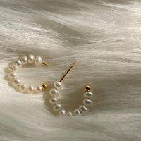 Freshwater Pearl Hoop Earrings, Wedding Jewelry，beaded Hoops，minimalism Earring，dainty Earring，baroq | Etsy (US)