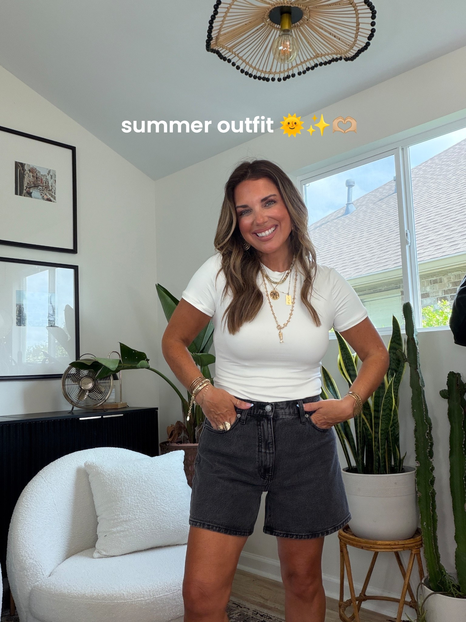 Elevated basics that I wear on repeat!! 
Can be styled all year long too. Pearl white top is 10/10~ double lined and so slimming!! 
Wearing size medium in top & 
sized up to a size 8 in shorts for a looser fit. 


#LTKSeasonal #LTKootd #LTKmomlife