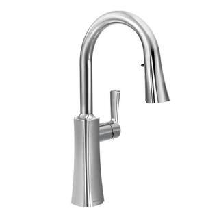 Etch Single-Handle Pull-Down Sprayer Kitchen Faucet with Reflex and Power Clean in Chrome | The Home Depot