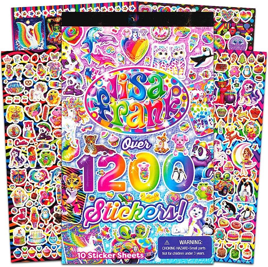 Lisa Frank 1200 Stickers Tablet Book 10 Pages of Collectible Stickers Crafts Scrapbooking | Amazon (US)