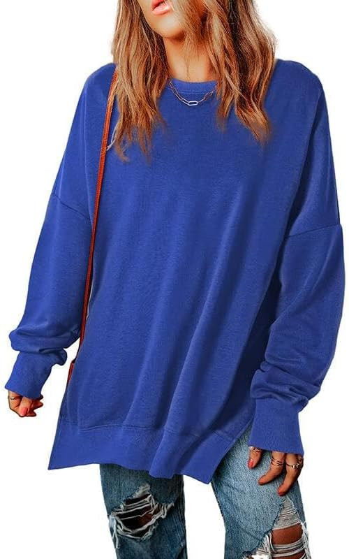FMCHICO Womens Sweatshirt Casual Long Sleeve Crewneck Drop Shoulder Pullover Tops Loose Sweatshir... | Amazon (US)