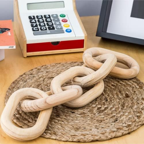 Neutral Wood Chain Link Decor - Decorative Chain Modern Home Decor for Entryway or Sideboard Tabl... | Amazon (US)
