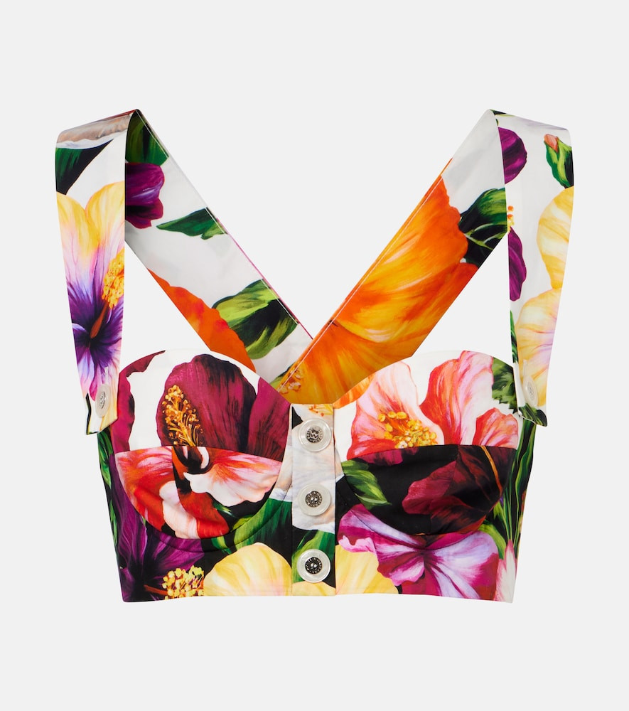 Dolce&Gabbana Floral cotton crop top | Mytheresa (US/CA)