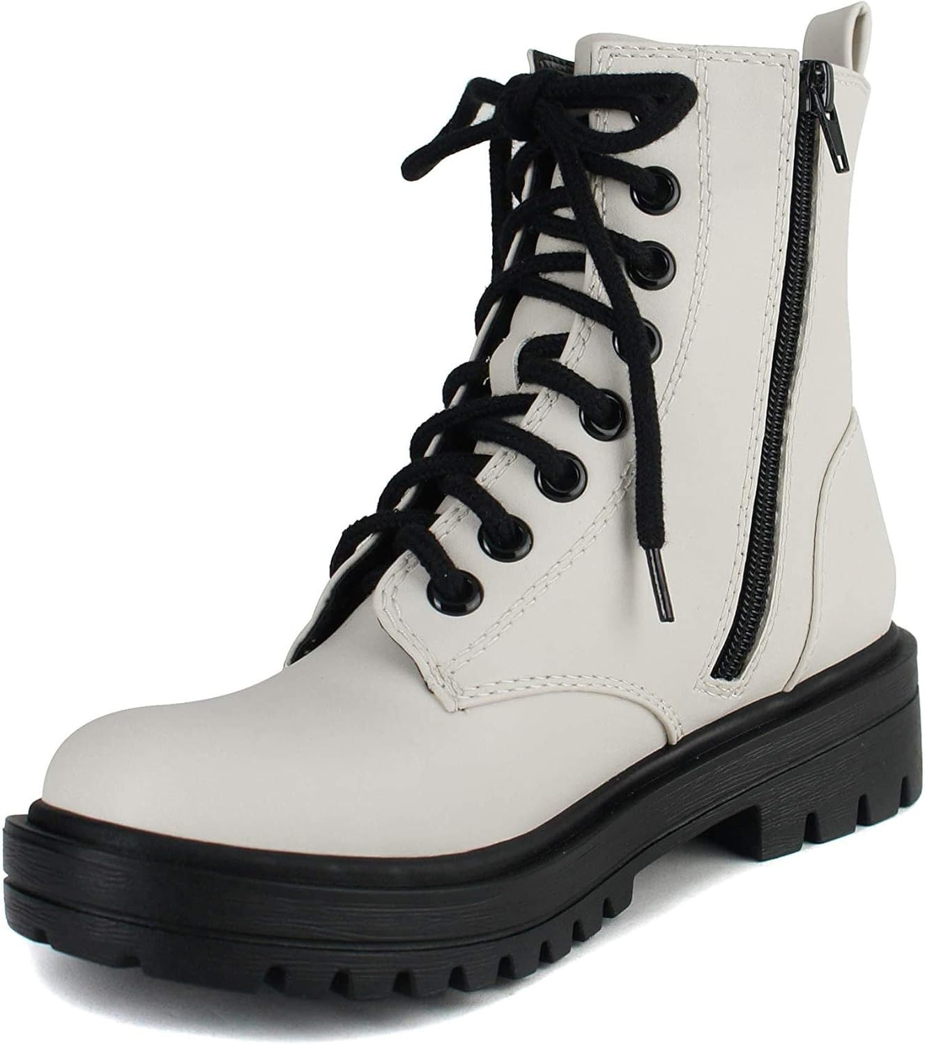 Soda Women Combat Army Military Motorcycle Riding Platform Boots Side Zipper Firm-S | Amazon (US)