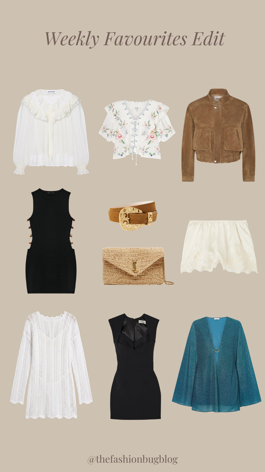 This Weeks Favourites Edit
Suede Jacket, Spring Outfit Inspo, Mini Dress, LBD, Little Black Dress, White Crop Top, Woven Bag, Beach Outfit 

 #LTKspring #LTKeurope #LTKjeans