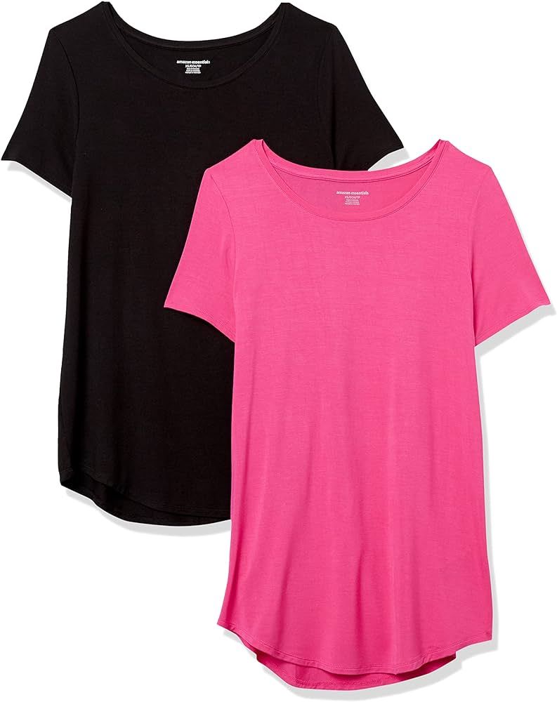 Amazon Essentials Women's Short-Sleeve Scoopneck Tunic, Pack of 2 | Amazon (US)