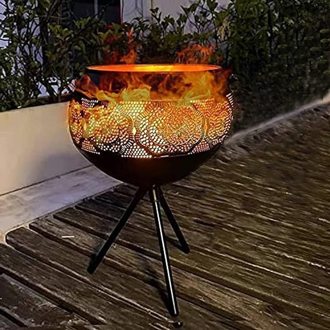 Solar Fire Pit Lantern, Candle Flickering Flame Lights Outdooor Waterproof Garden Torch Lights wi... | Amazon (US)