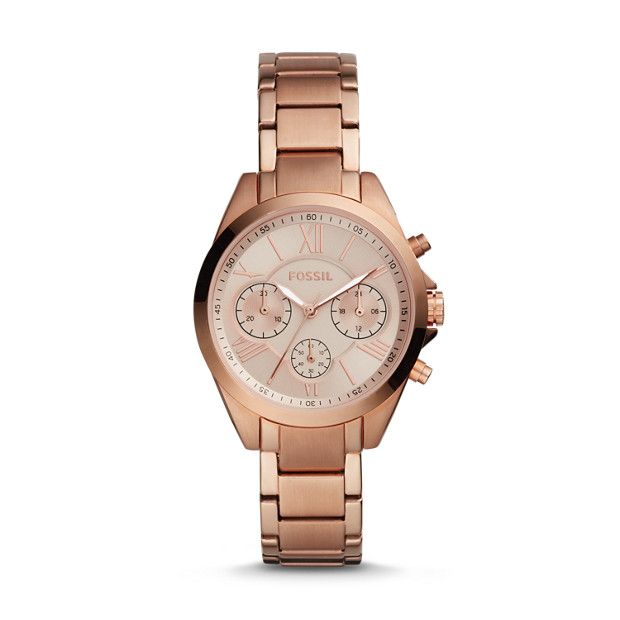 Modern Courier Midsize Chronograph Rose Gold-Tone Stainless Steel Watch | Fossil (US)