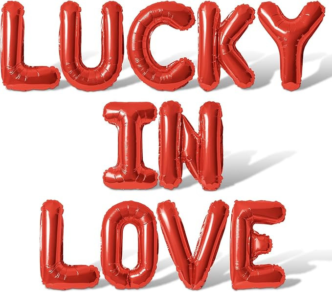 Letter Balloons - LUCKY IN LOVE 16" Inch Alphabet Letters Foil Mylar Balloon Bachelorette, Bridal... | Amazon (US)