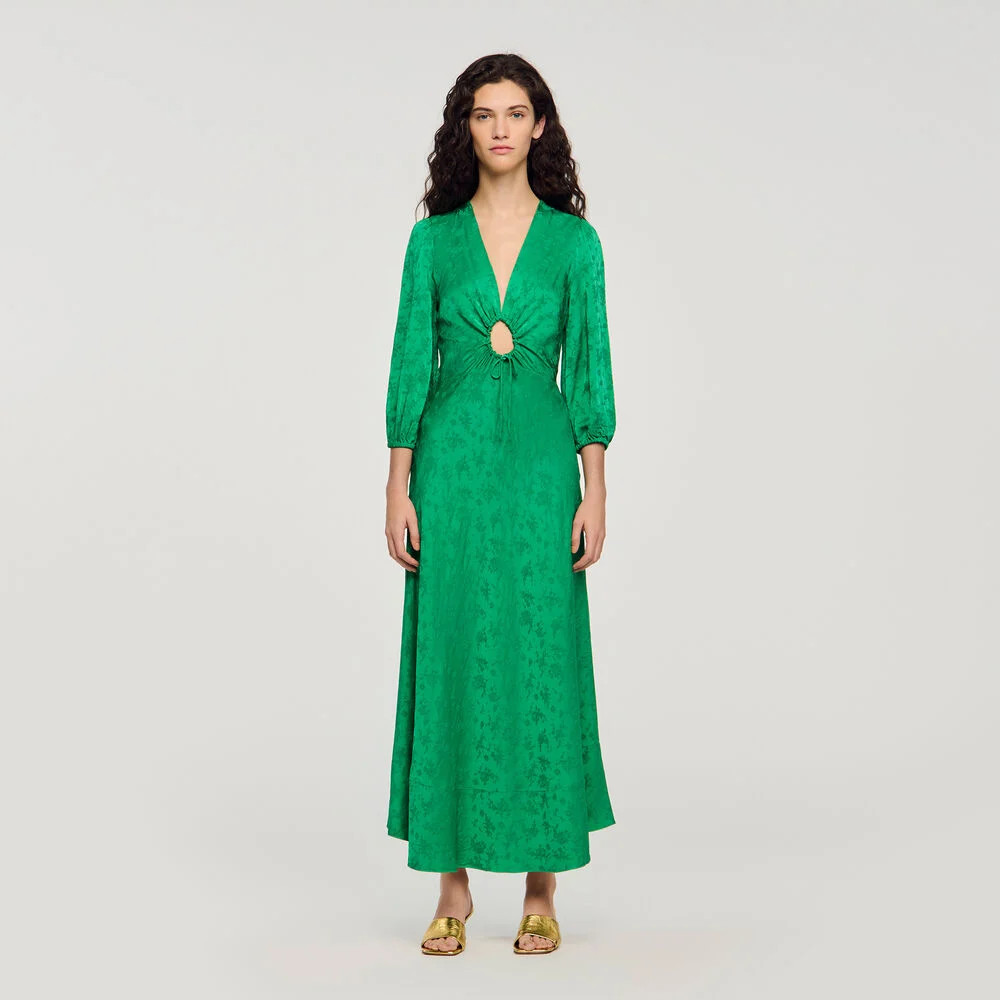 Floral jacquard maxi dress | Sandro US | Sandro-Paris US