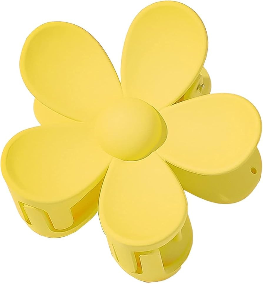 Yellow Hair Claw Clips Flower Shaped Plastic Jaw Clips Anti-scratch Smell-less Useful Hold Tightl... | Amazon (US)