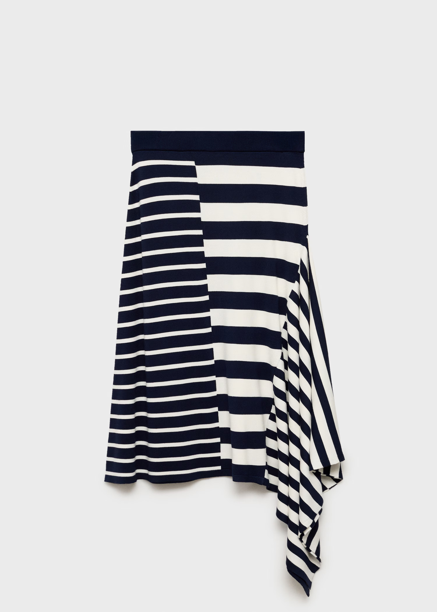 Asymmetrical striped knit skirt - Women | MANGO United Kingdom | MANGO (UK)