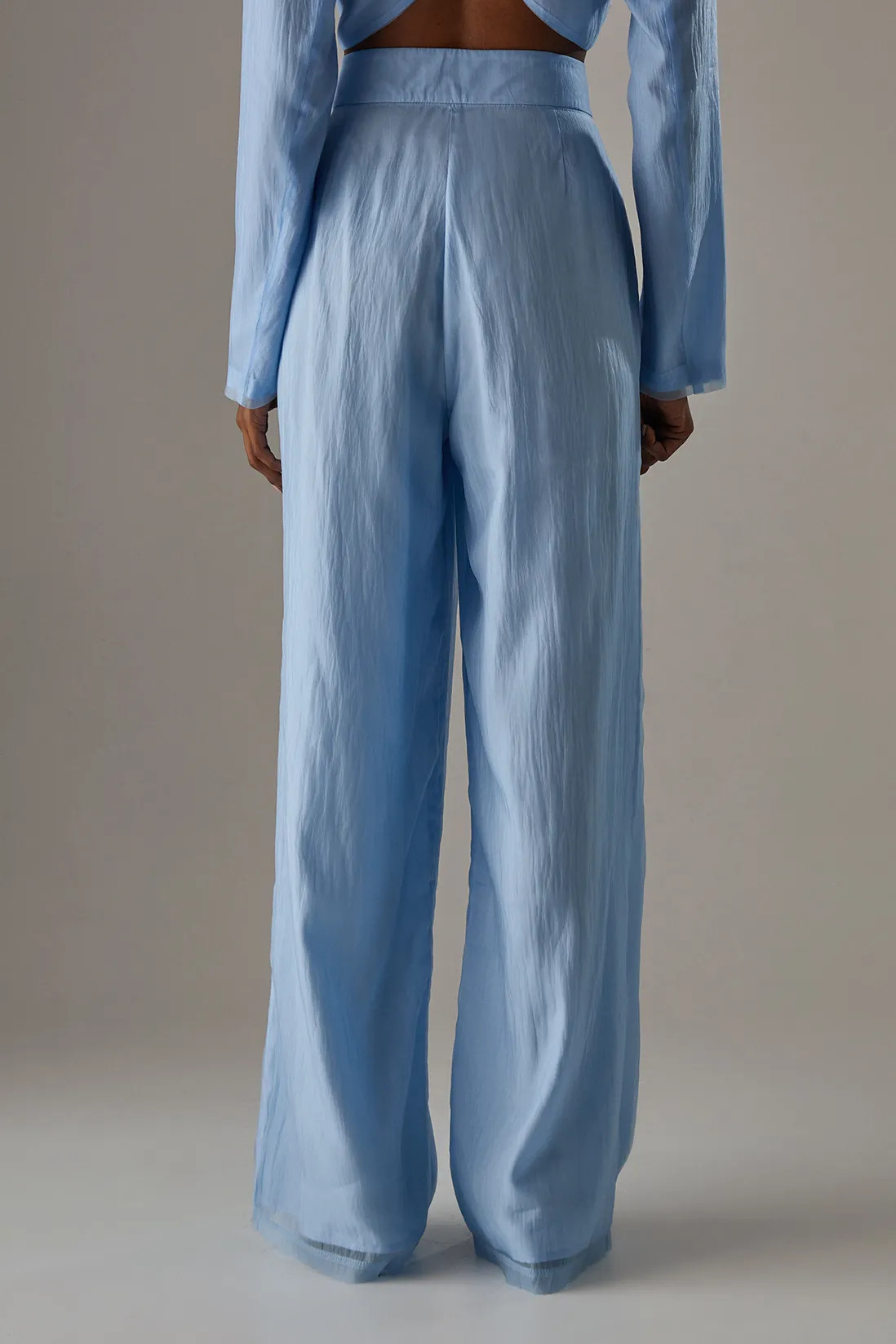 Organza High Waisted Wide Leg Trousers | Boohoo.com (UK & IE)