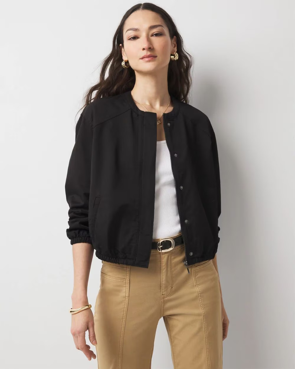 Washed Satin Bomber Jacket | White House Black Market