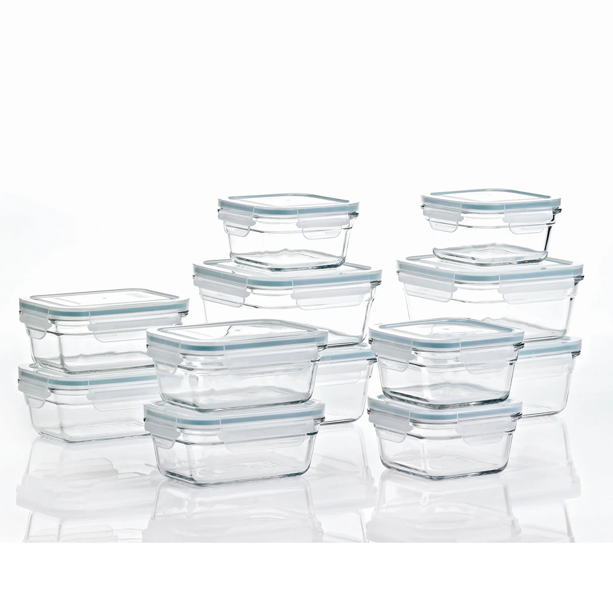 Glasslock 24 Piece Oven Microwave Safe Glass Food Storage Containers Set w/ Lids | Walmart (US)