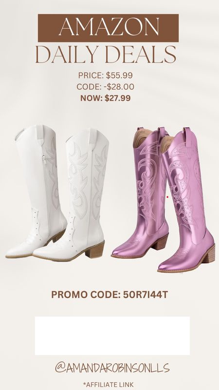 Amazon Daily Deals
Cowboy Boots

#LTKsalealert #LTKshoecrush #LTKfindsunder50