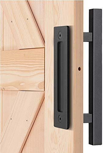 12 Inch Sliding Barn Door Pull Handle Set, Square | Amazon (US)