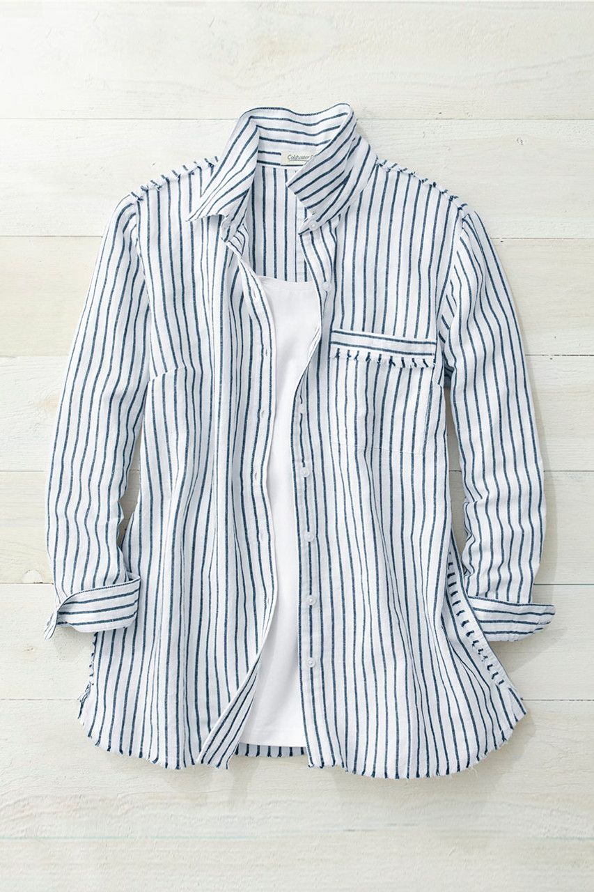 Forever Frayed Striped Shirt | Coldwater Creek