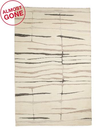 Wool Blend Hand Knotted Contemporary Rug | TJ Maxx