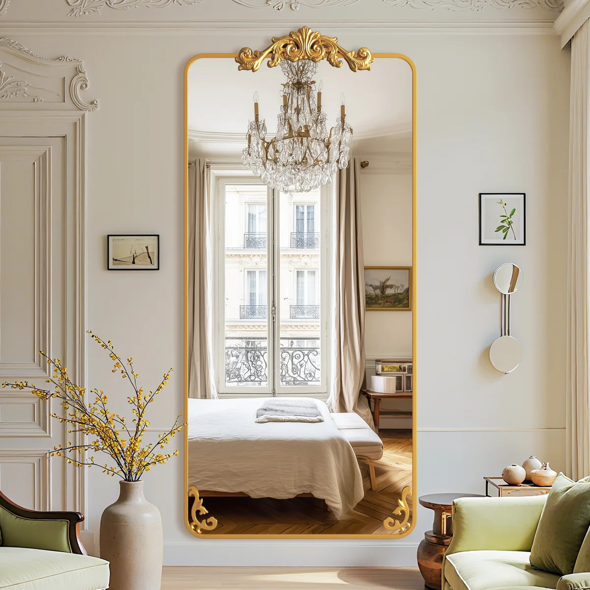 Ornately Carved Square Domed Mirror | Wayfair North America