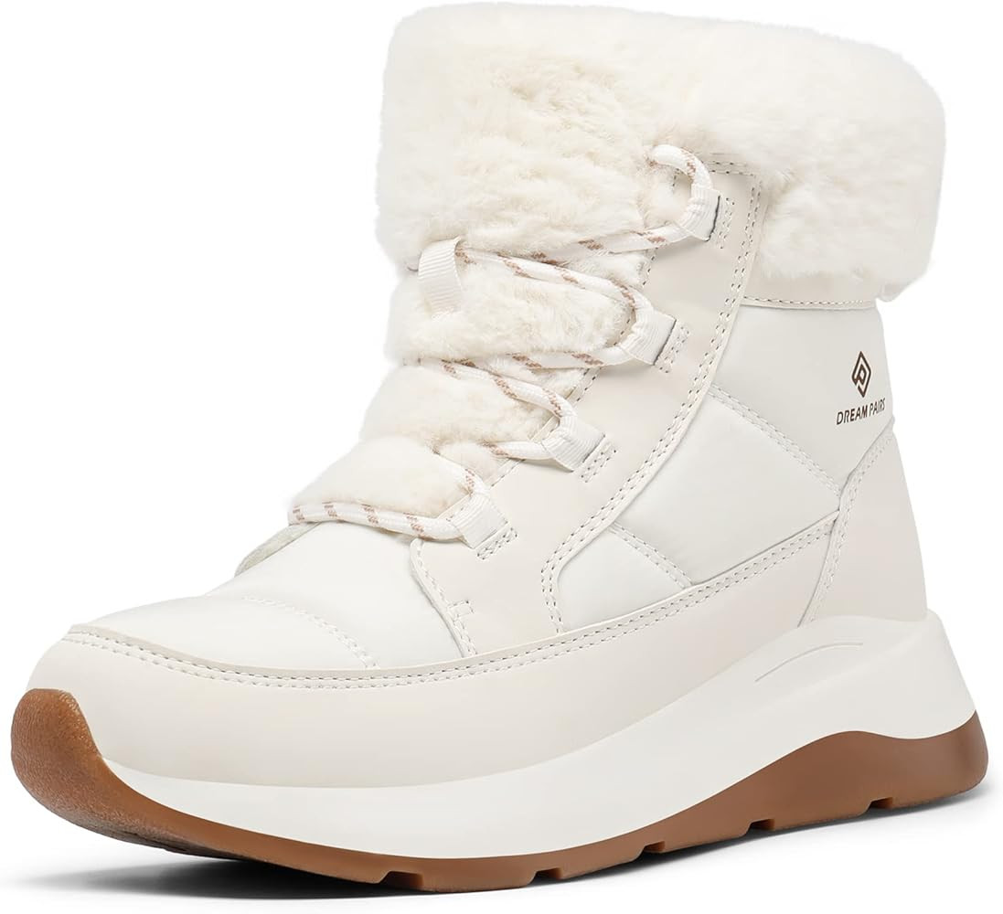 DREAM PAIRS Women's Winter Snow Boots, Faux Fur Waterproof Ankle Booties, Ladies Comfortable Short B | Amazon (US)