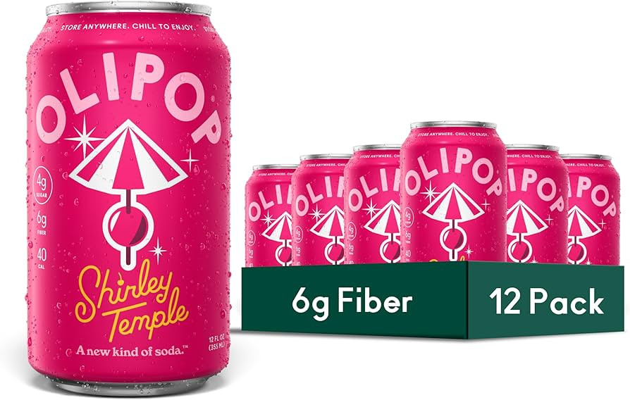 OLIPOP Prebiotic Soda Pop, Shirley Temple, Pantry Pack Packed with Prebiotics, Fiber, and Botanic... | Amazon (US)