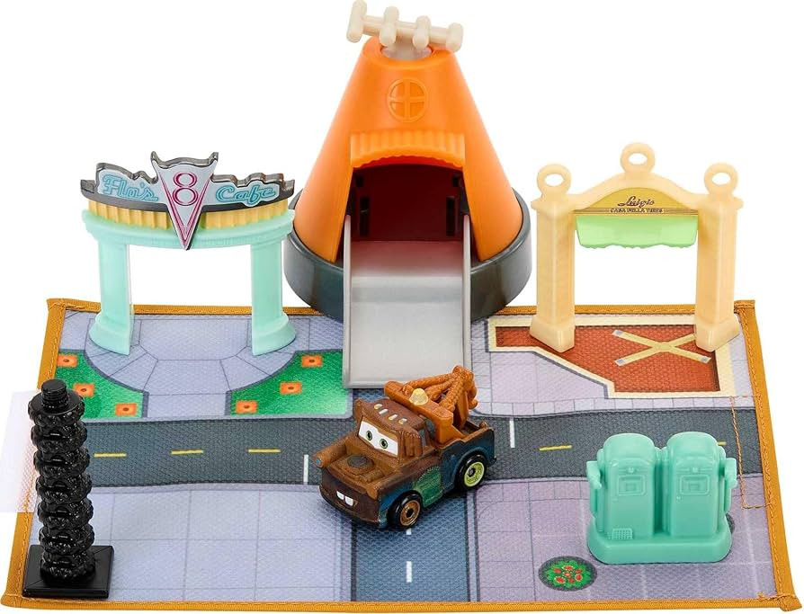 Mattel Disney and Pixar Cars Mini Racers Playset, On-the-Go Radiator Springs with 1 Mini Toy Car,... | Amazon (US)