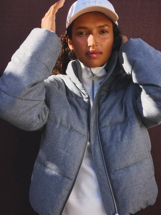 Halo Flannel Puffer Jacket | Athleta