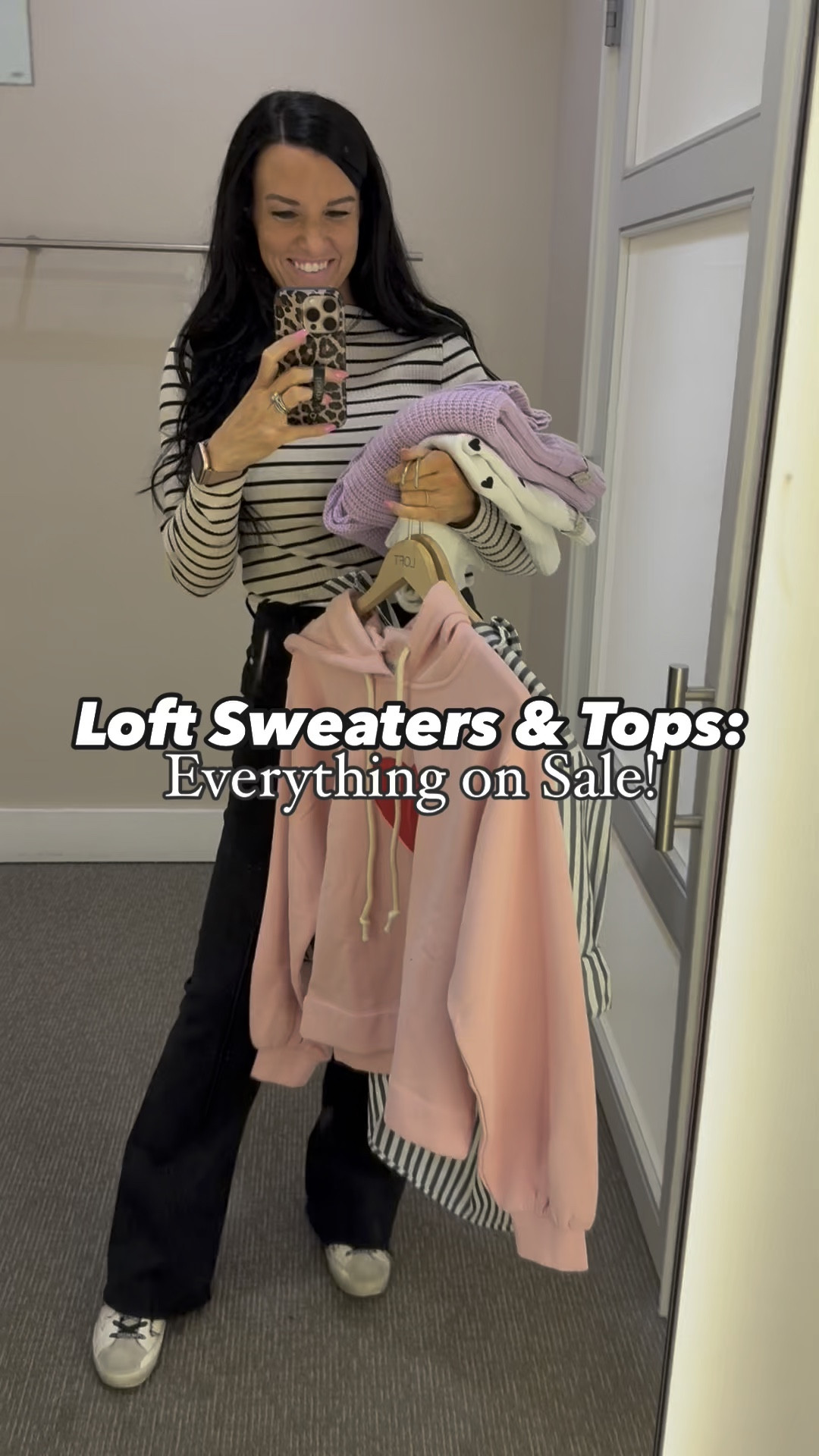 Loft 40% off + extra 22% off sale! I’m sharing 5 of their new tops (and these flares)! 😍

Comment “SALE” and I’ll DM you the links!

Size and fit details: (I’m 5’5” and usually wear a size 4/27 and S for reference.)
The slim flare jeans are some of my favorites at Loft- these are black fit TTS. (Great for teachers of workwear if you can wear dark jeans to work!) I did size down to an XS in all of the sweaters and tops except for the last b&w striped top- I did my normal size S in it.


@loft #loftimist #loveloft #ltksalealert #ltkfindsunder50 #springoutfits #flarejeans #fashionover40 #valentinesdayoutfit Valentine’s Day sweatshirt and winter sweaters 


#LTKSaleAlert #LTKGiftGuide #LTKSeasonal