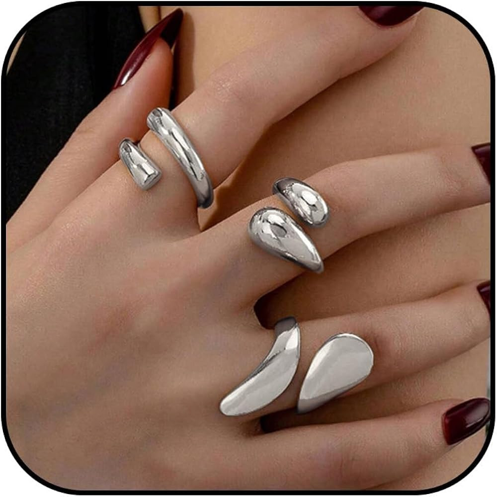 Roe Dolph Chunky Gold Rings for Womenn Non Tarnish Gold Stackable Rings Set Gold Rings That Don't... | Amazon (US)