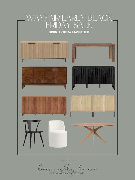 Wayfair Black Friday dining room favorites! If you’re looking for new dining room furniture, Wayfair has a ton of beautiful pieces on sale right now including these! Dining tables, credenzas, sideboards, dining chairs and more! 

#LTKCyberWeek #LTKhome #LTKsalealert