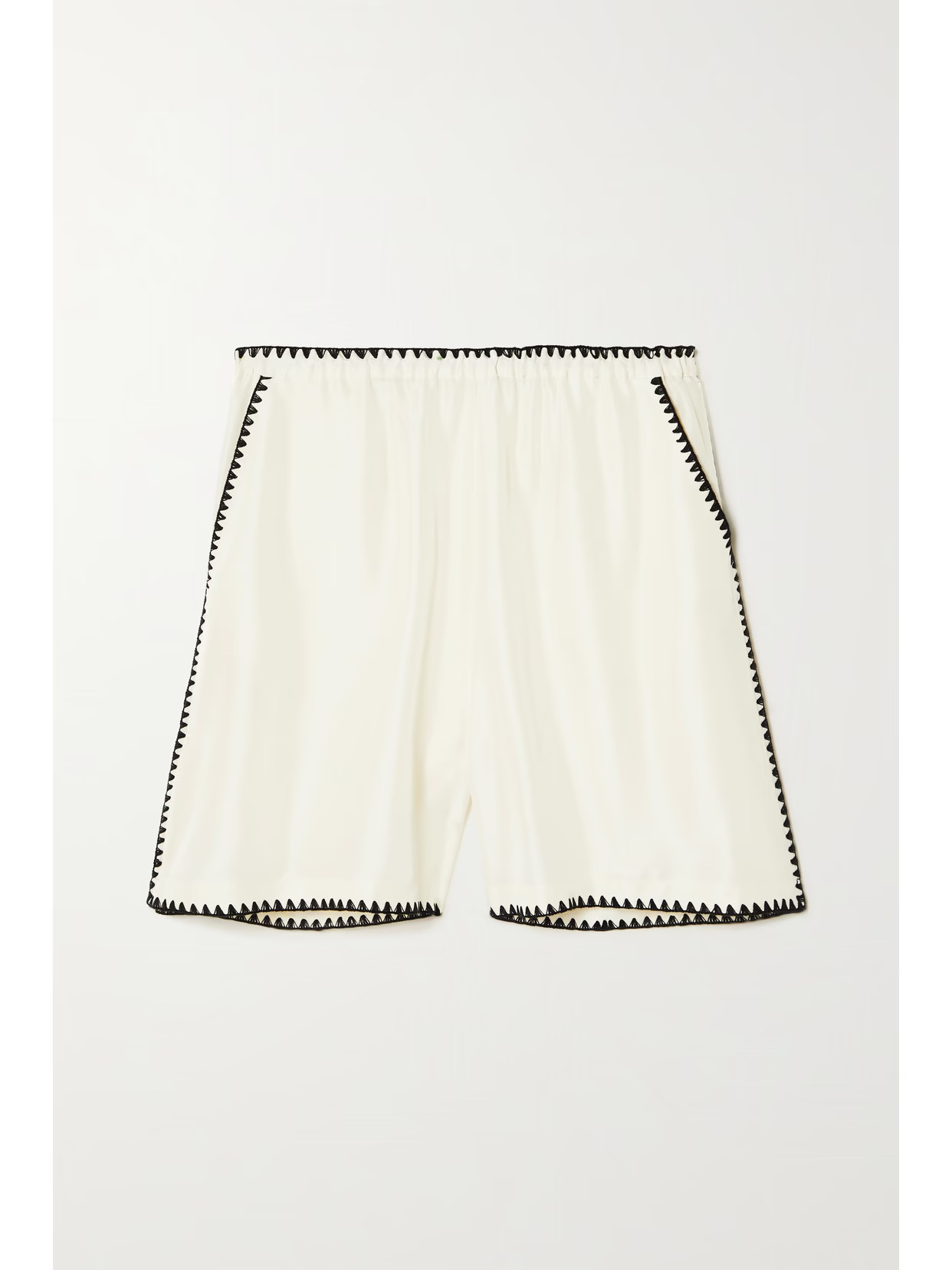 Totême - Embroidered Silk Shorts - Off-white | NET-A-PORTER (US)
