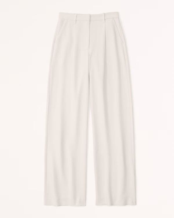 Premium Crepe Tailored Ultra Wide-Leg Pant | Abercrombie & Fitch (UK)