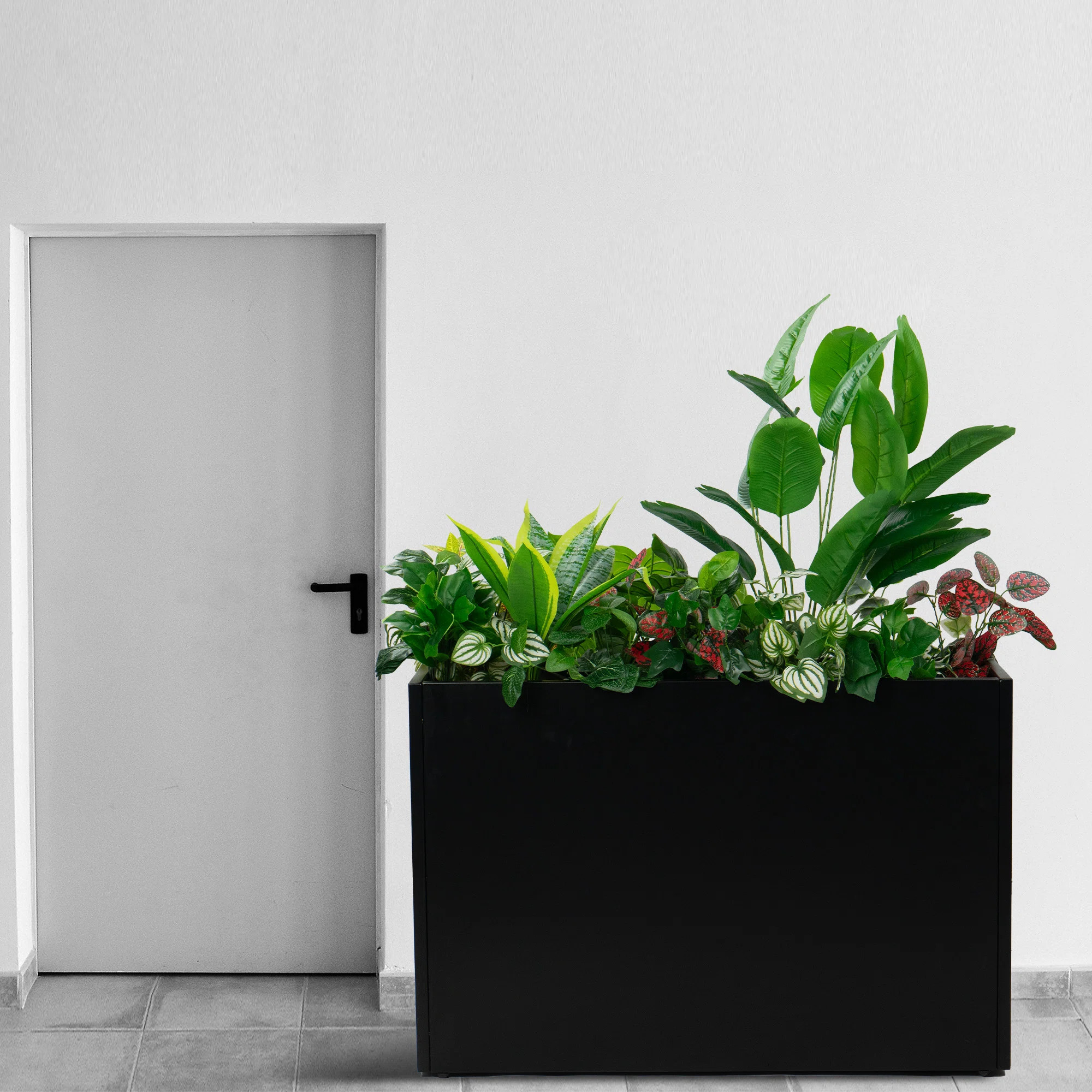 Metal Rectangular Planter Box Steel Long Box Planter Black Powder Coated Steel Plant Pot | Wayfair North America