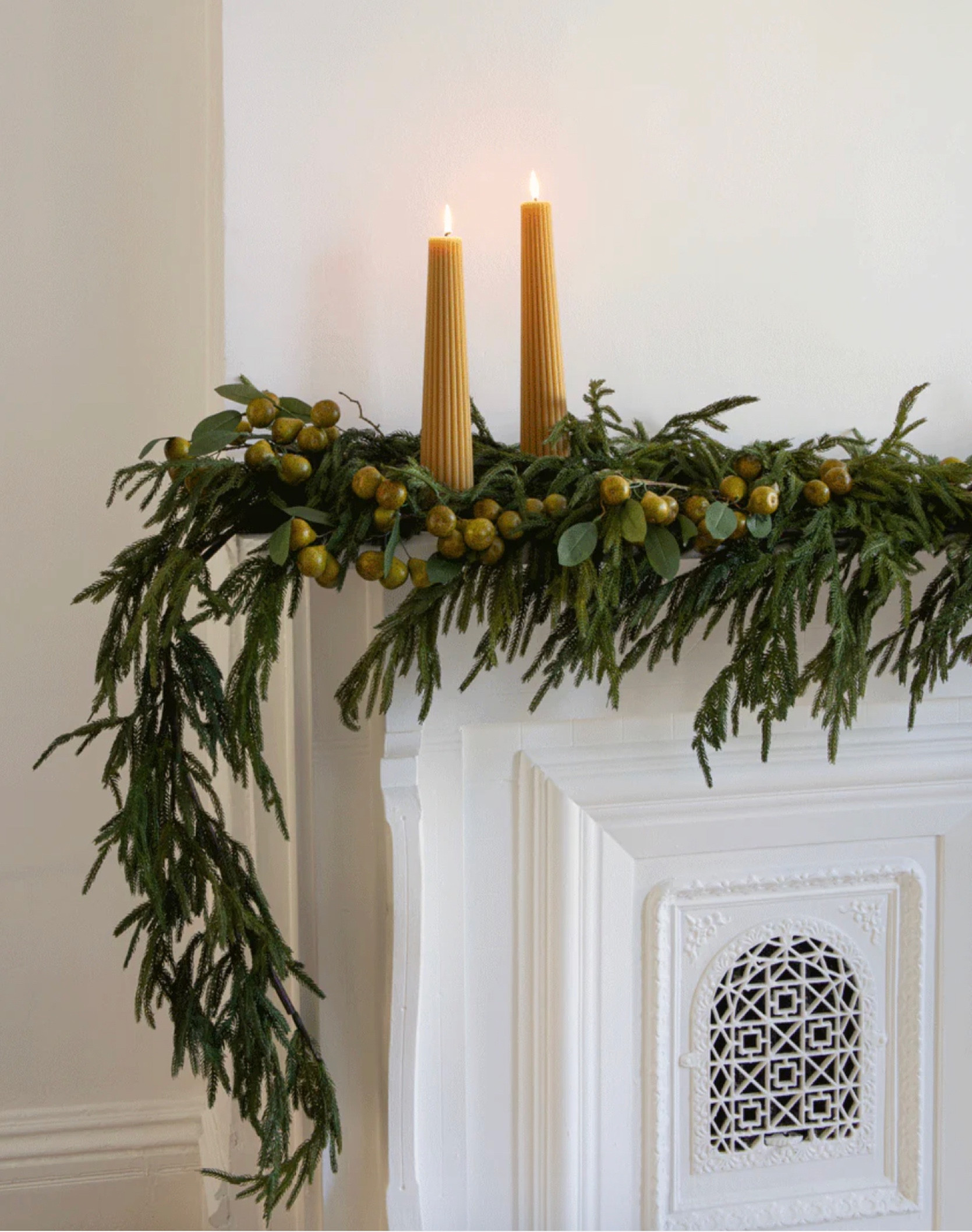 Love this combo. So gorgeous 

Pear stems / Norfolk pine garland / realistic garland / winter garland/ Christmas garland/ sell out risk / best seller / pillar candlestick / must have garland / Christmas home decor / Christmas mantel decor

#LTKhome #LTKstyletip #LTKHoliday