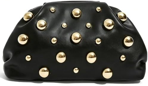 Clutch Purses for Women, Pleated PU Leather Handbag, Elegant Studded Bag | Amazon (US)