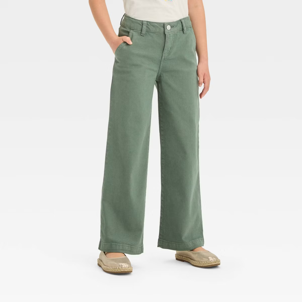 Girls' Mid-Rise Wide Leg Trouser Jeans - Cat & Jack™ | Target
