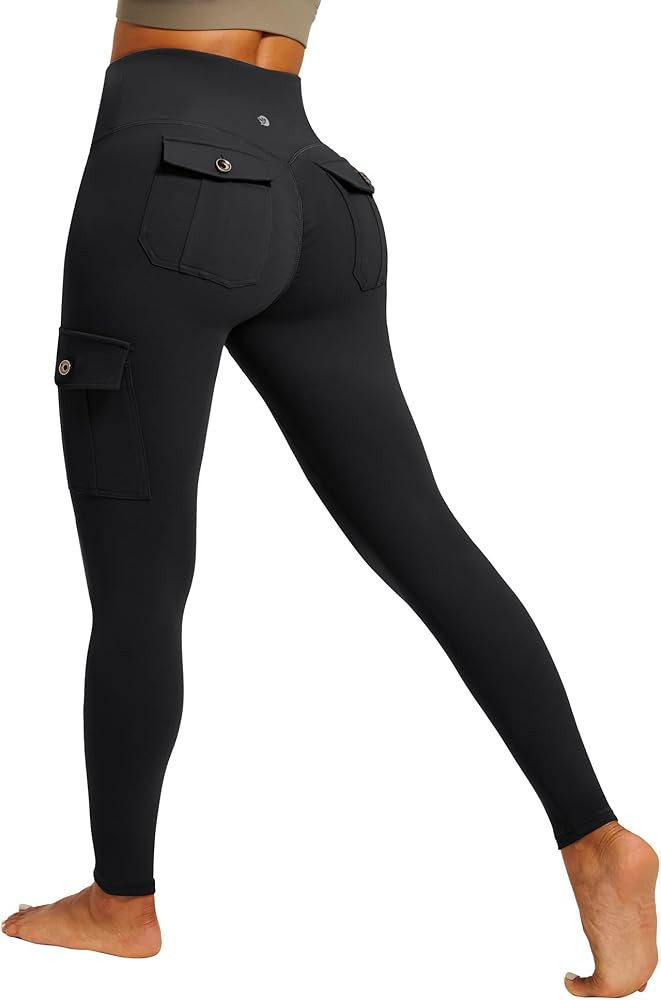 IUGA Butt Lifting Leggings for Women High Waisted Workout Cargo Leggings with Pockets Gym Yoga Pa... | Amazon (US)